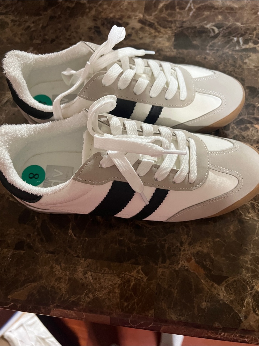 DV by Dolce Vita White, Black and Gray Retro Trainer Sneakers